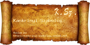 Kankrinyi Szabolcs névjegykártya